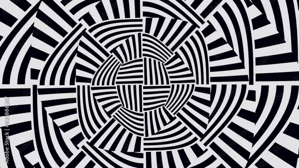 4k animation. Abstract background with black and white stripes.Geometric pattern.Seamless loop video. backdrop.
4k animation. Abstract background with black and white stripes.Geometric pattern.Seamless loop video. backdrop.