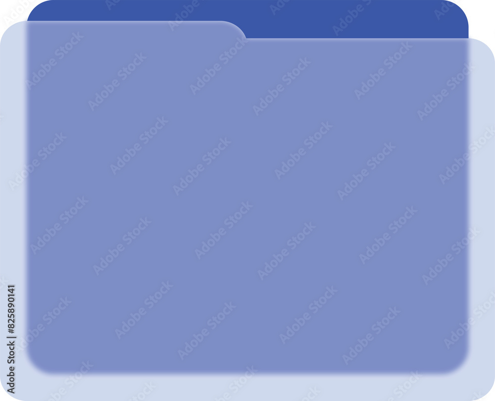 Blue document paper or document in a transparent and blurred folder Blue document paper or document in a transparent and blurred folder