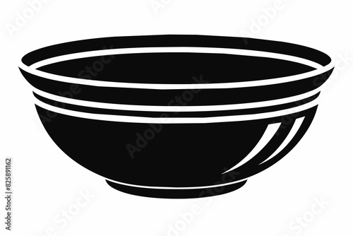  A bowl silhouette black vector artwork illustration 