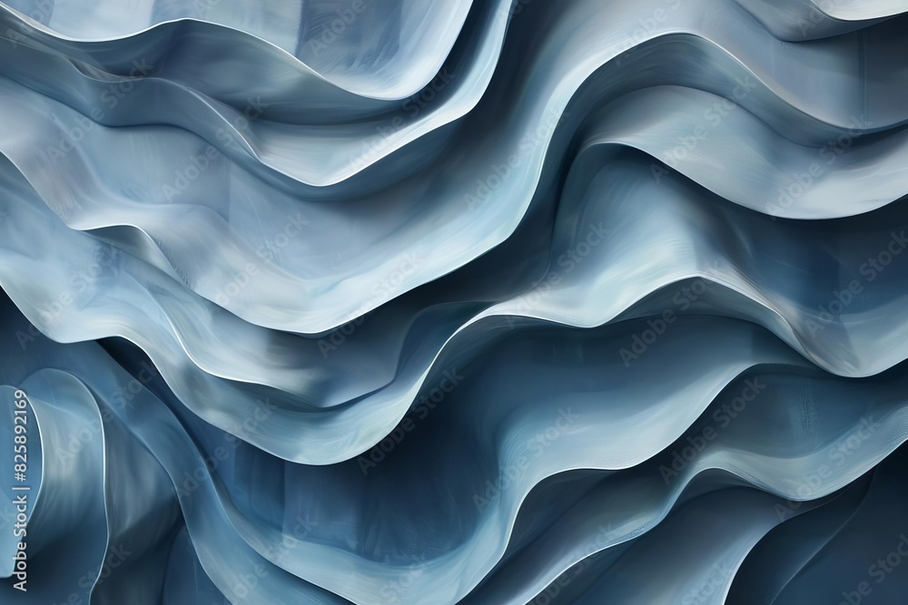 Sculptural blue layers with a soft matte finish, creating a serene and tranquil visual Sculptural blue layers with a soft matte finish, creating a serene and tranquil visual