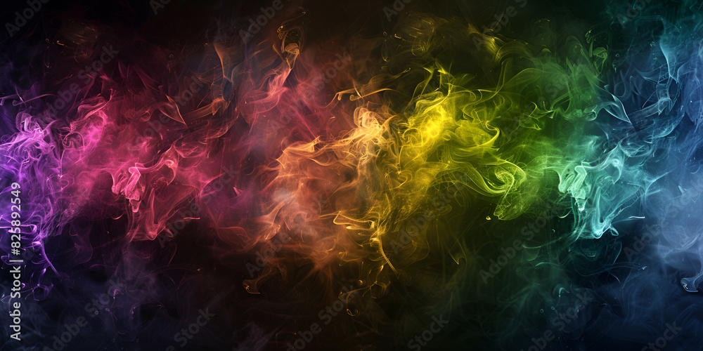 Abstract color smoke on black background. Abstract Color smoke clouds.

