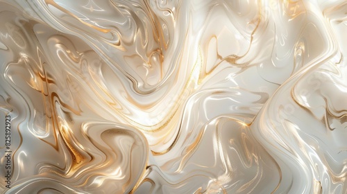 Soft swirls in a cream and gold abstract design, evoking luxury and elegance photo