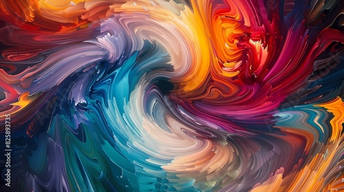 Whirling eddies of multicolor swirling gracefully on a solid backdrop, creating a mesmerizing whirlpool of color
