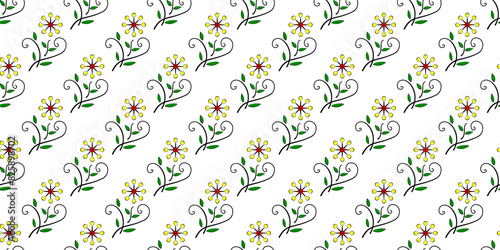 Expandable Pattern of Flowers and Leaves Decoration
