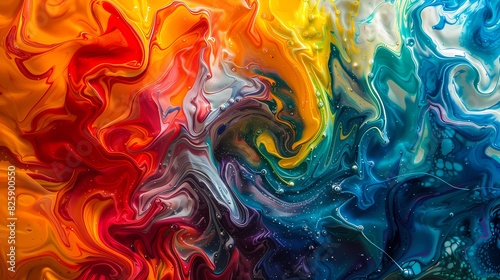 Whirling vortex of multicolor swirling majestically against a solid canvas  evoking a sense of wonder and awe