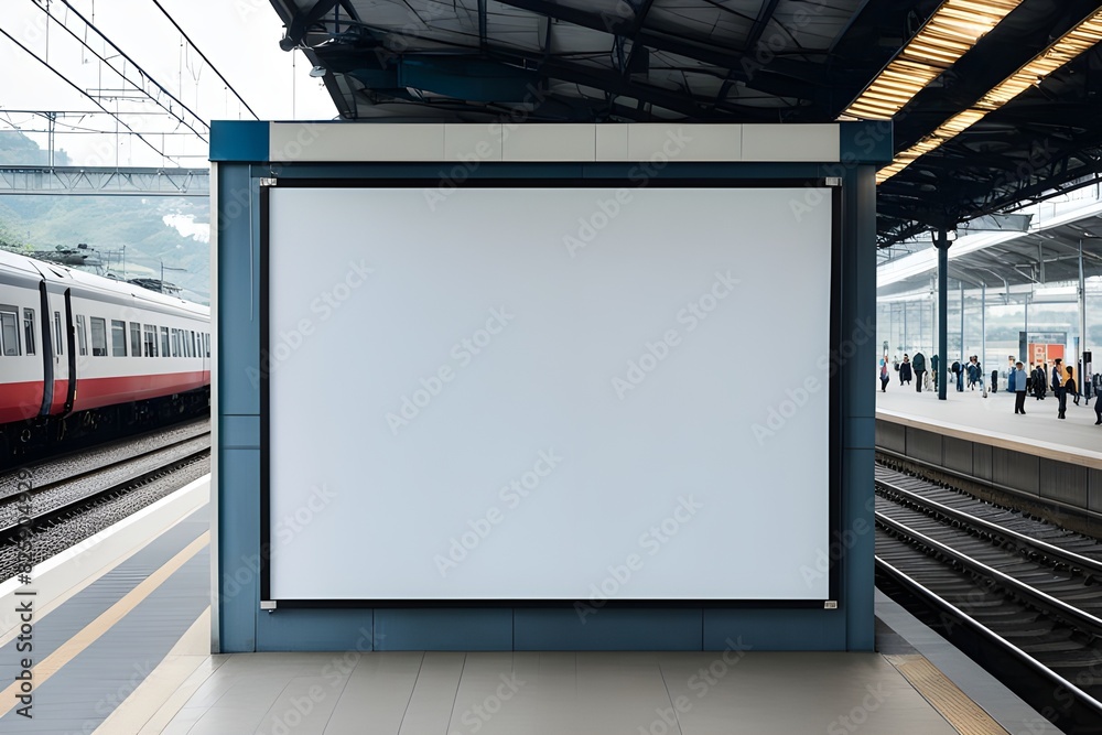 A blank empty screen board at a railway station A blank empty screen board at a railway station