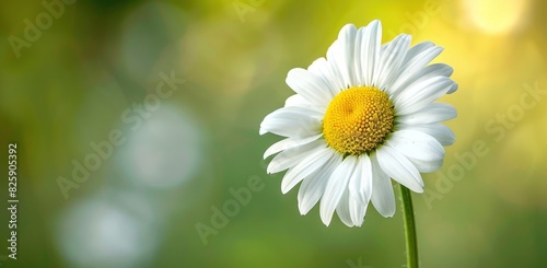 Close-up of a White Daisy Flower with Yellow Center on a Blurred Bokeh Background - Generative AI