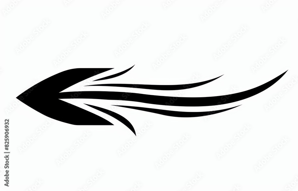 Minimalist Black Curved Arrow Vector Graphic on White Background, Symmetrical and Simple Design in Art Nouveau Style, High-Resolution Logo Concept Minimalist Black Curved Arrow Vector Graphic on White Background, Symmetrical and Simple Design in Art Nouveau Style, High-Resolution Logo Concept