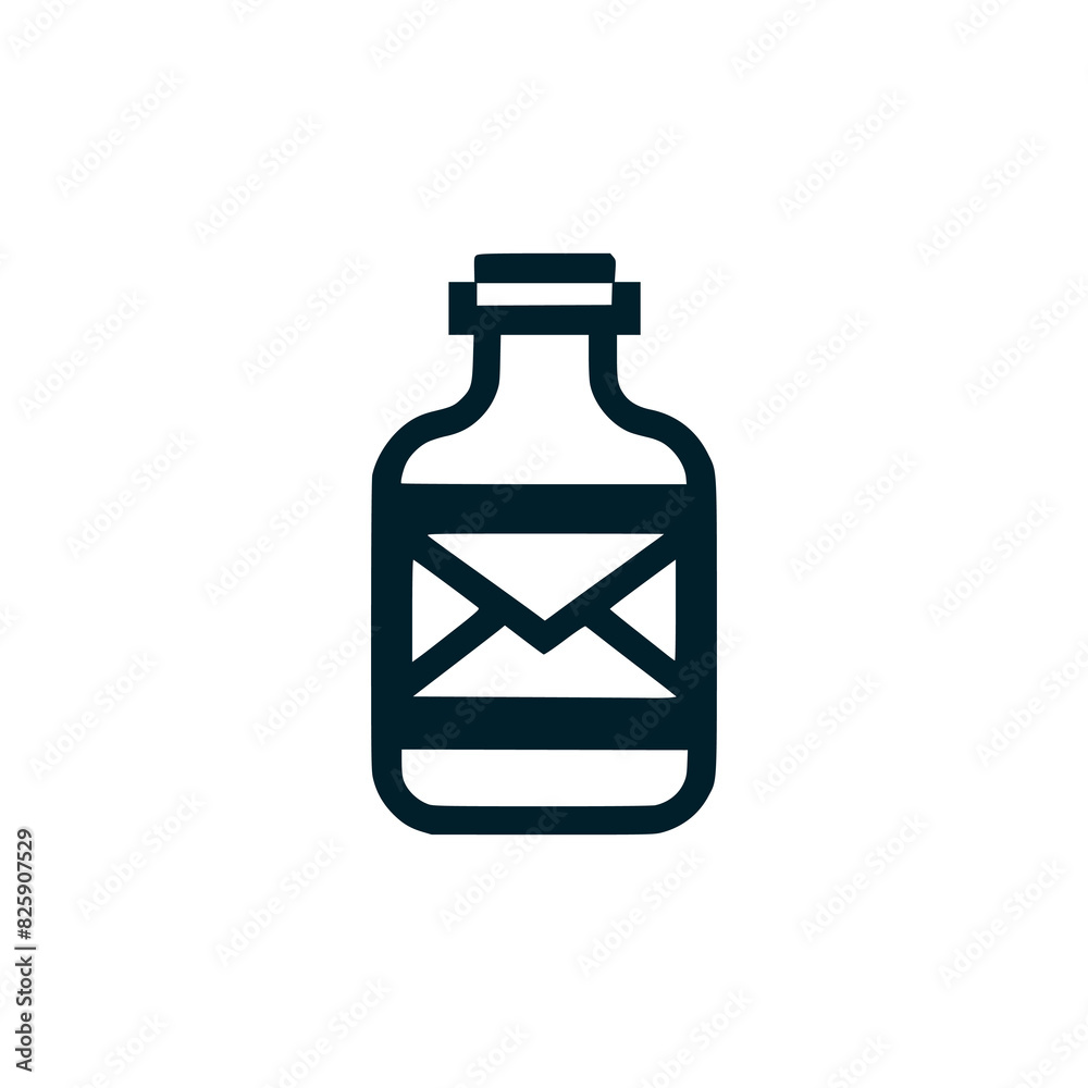 message bottle logo vector illustration template design message bottle logo vector illustration template design