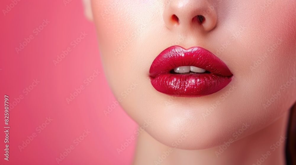 Obraz premium Facial rejuvenation through eyebrow and lip enhancement techniques at the beauty parlor