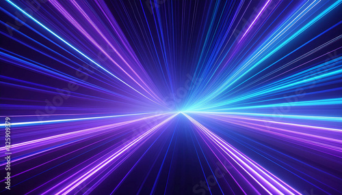 abstract futuristic background with pink blue glowing neon moving high speed wave lines and bokeh lights.