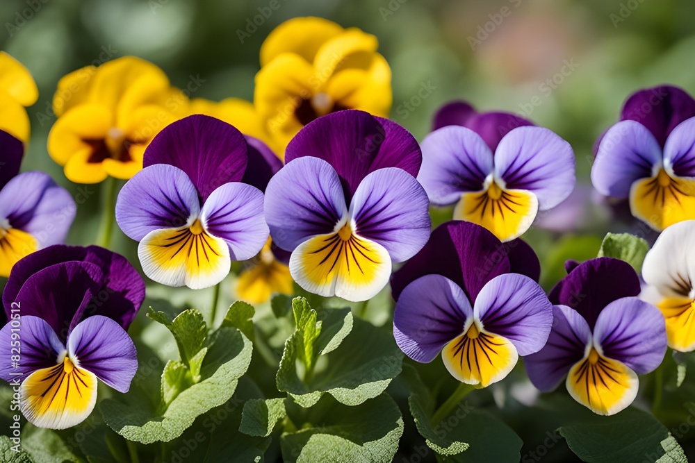 colorful adorable pansies
