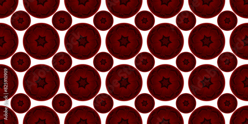 Red and Black Color Circle Flower Design for Designers