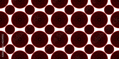 Red and Black Color Circle Flower Design for Designers