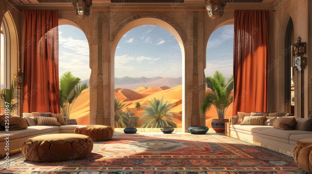 Fototapeta premium Arabian luxury palace in the desert