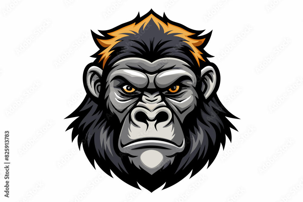 A gorilla head vector artwork illustration A gorilla head vector artwork illustration