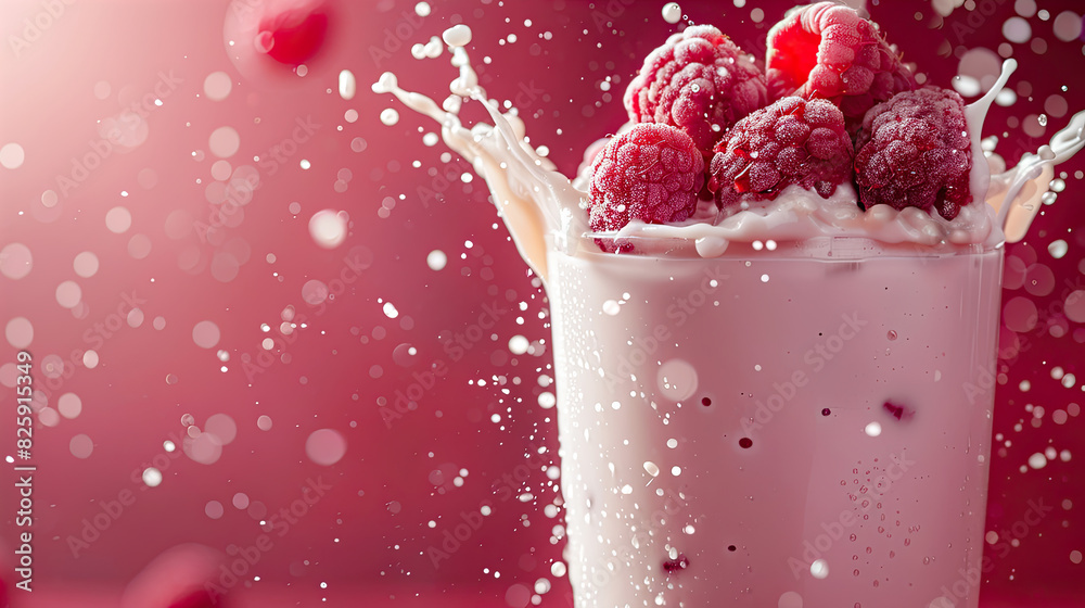 raspberry smoothie in a glass raspberry smoothie in a glass