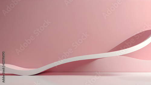 abstract pink background with 3d white waves having space for text,banner poster design,wallpaperbackdrop generative ai photo