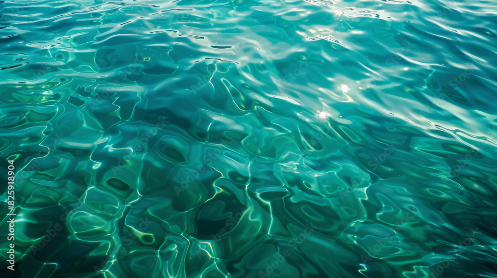Blue green surface of the ocean Blue green surface of the ocean