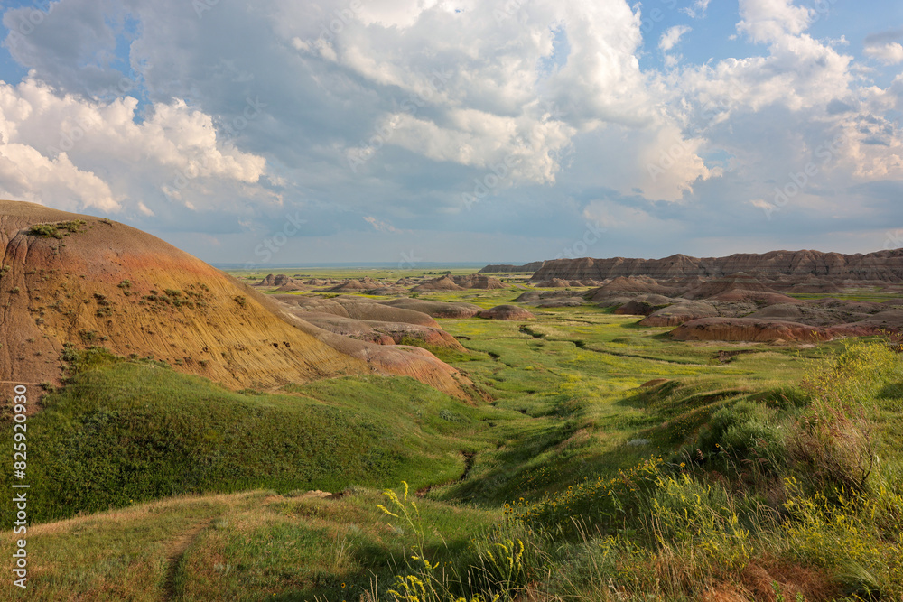 Fototapeta premium The scenery of Badlands National Park in summer, South Dakota