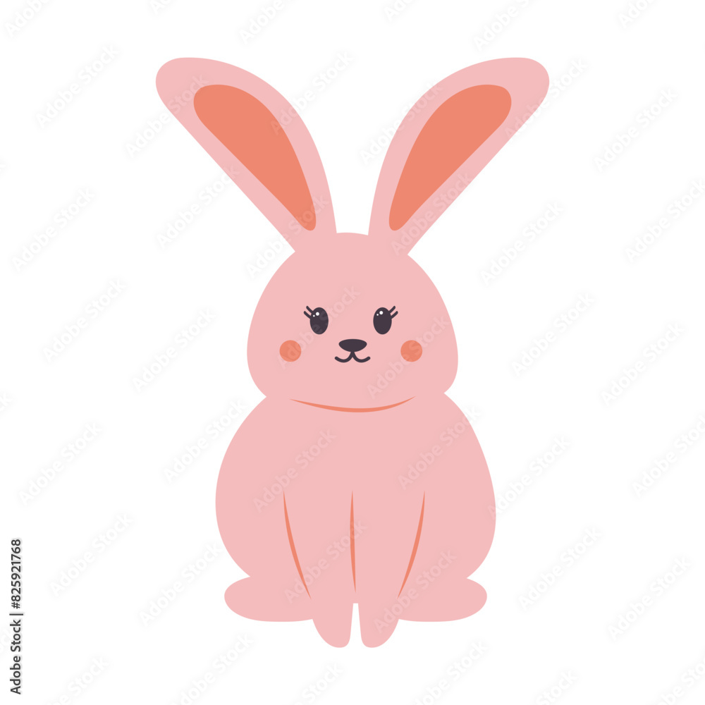 Cute kawaii bunny. Cartoon funny rabbit character. Vector illustration isolated on white background. Cute kawaii bunny. Cartoon funny rabbit character. Vector illustration isolated on white background.