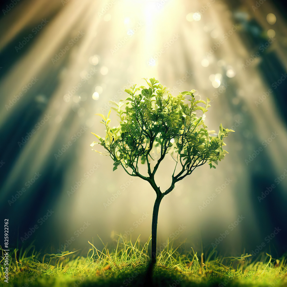 This image is the result of a 3D illustration of a tree object. where this tree shows the color of colorfull leaves in spring.with Generative AI technology This image is the result of a 3D illustration of a tree object. where this tree shows the color of colorfull leaves in spring.with Generative AI technology
