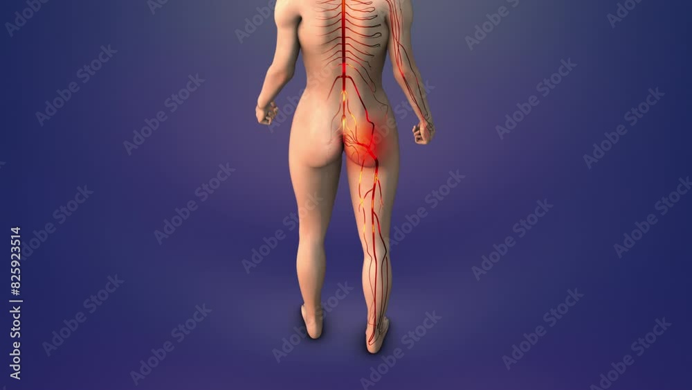 Trigger point for sciatica in human glutes
