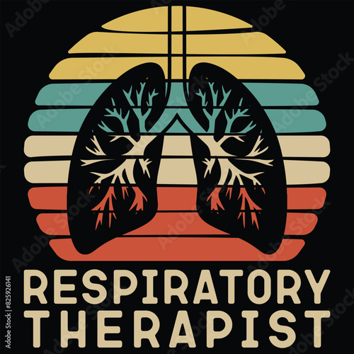 Respiratory Therapist - Retro Vintage Lungs Pulmonology RT T-Shirt