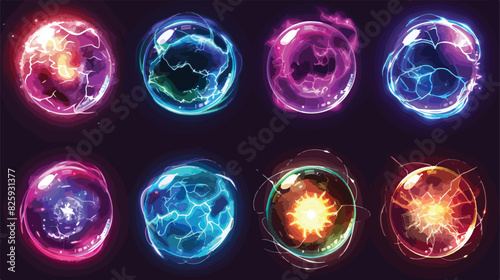 Glow energy balls. 3d electrical ball burst effect