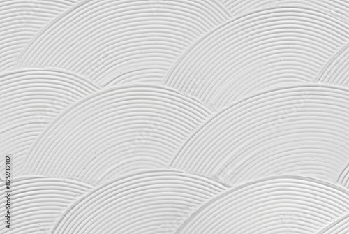 Trendy 3D paint texture with spatula strokes, white canvas volumetric effect for web design. Gray background to create a wedding cover or postcard, wallpaper on the wall.