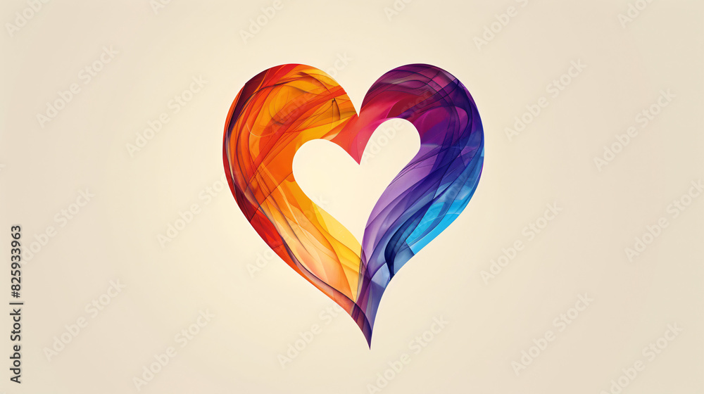 Artistic depiction of a heart-shaped logo with a sleek design, ideal for advertising campaigns related to health, wellness, or romance Artistic depiction of a heart-shaped logo with a sleek design, ideal for advertising campaigns related to health, wellness, or romance