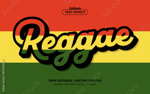 Reggae 3D Vintage Editable Text Effect Template Style Premium Vector