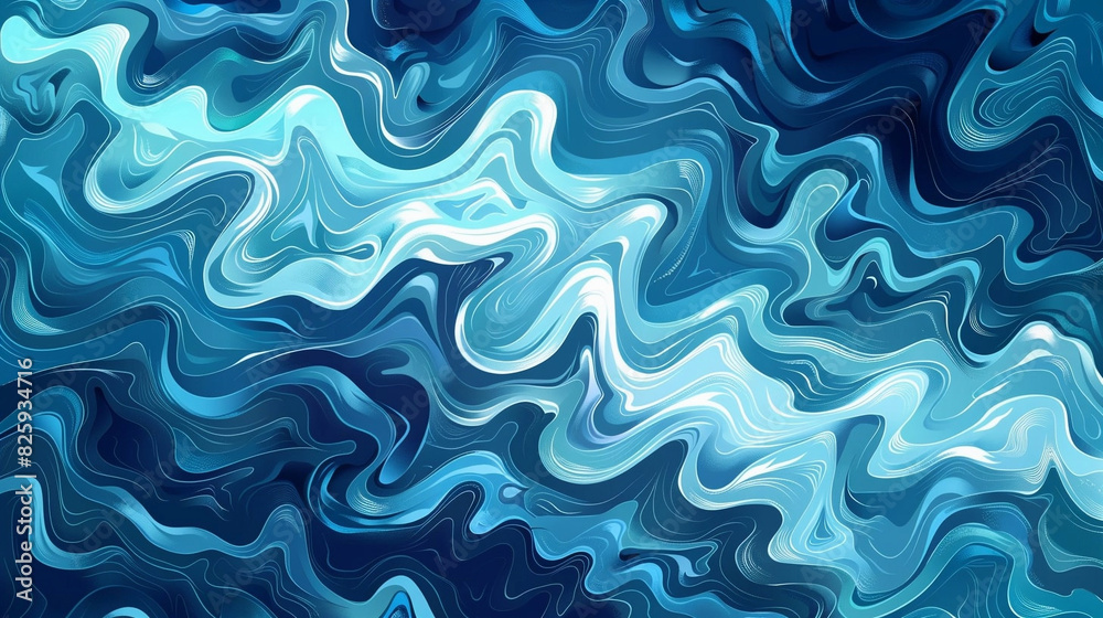 Abstract sea background with different shades of blue and beautiful wavy lines Abstract sea background with different shades of blue and beautiful wavy lines