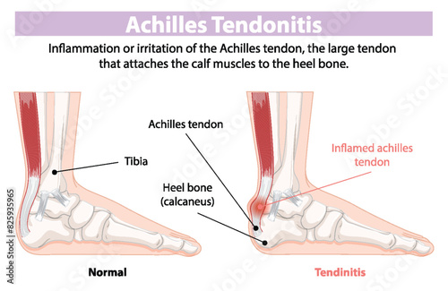 Comparison of normal and inflamed Achilles tendon