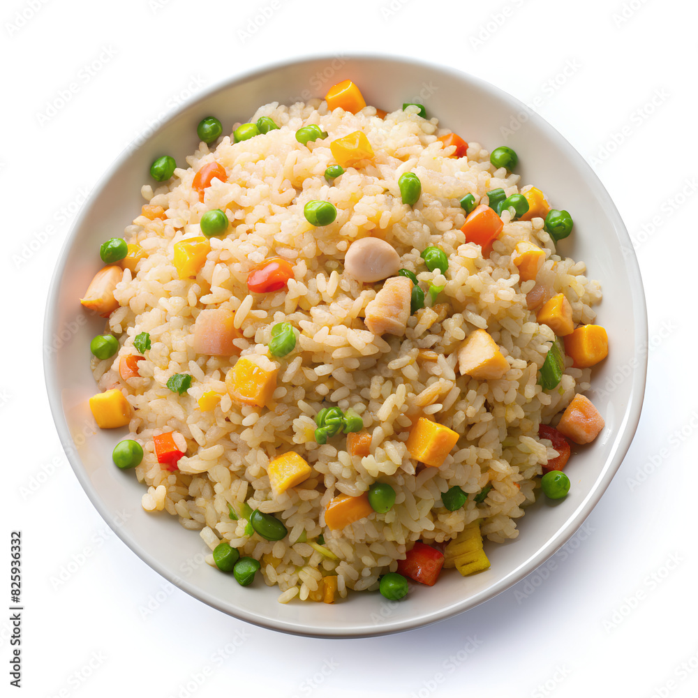 Fried Rice on white background, clipping path Fried Rice on white background, clipping path