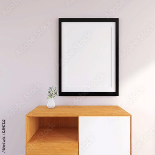 Living Room Wall Decor Mockup Featuring a Poster Frame mockup