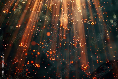 A shower of glowing embers cascading down, reminiscent of a welding process