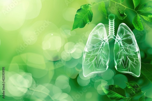 World Lung Cancer Day background green and white color and copy space photo