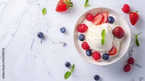 Vanilla Ice Cream with Fresh Berries