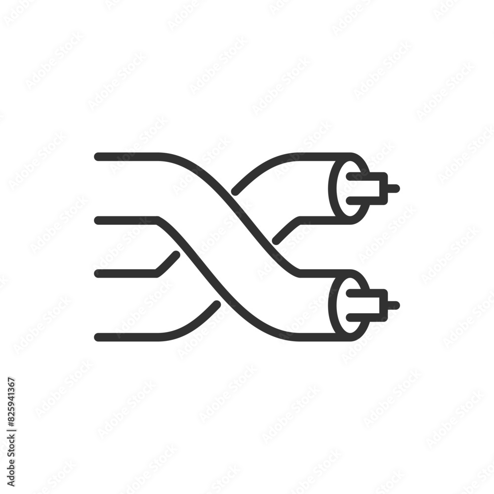Cables, linear icon. Line with editable stroke Cables, linear icon. Line with editable stroke