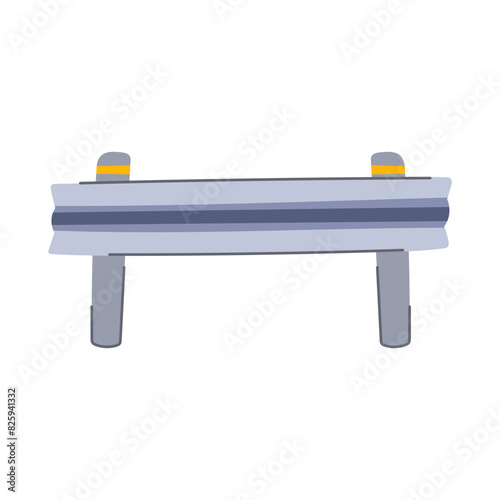 highway guard rails cartoon. street side, rail view, crash roadside highway guard rails sign. isolated symbol vector illustration