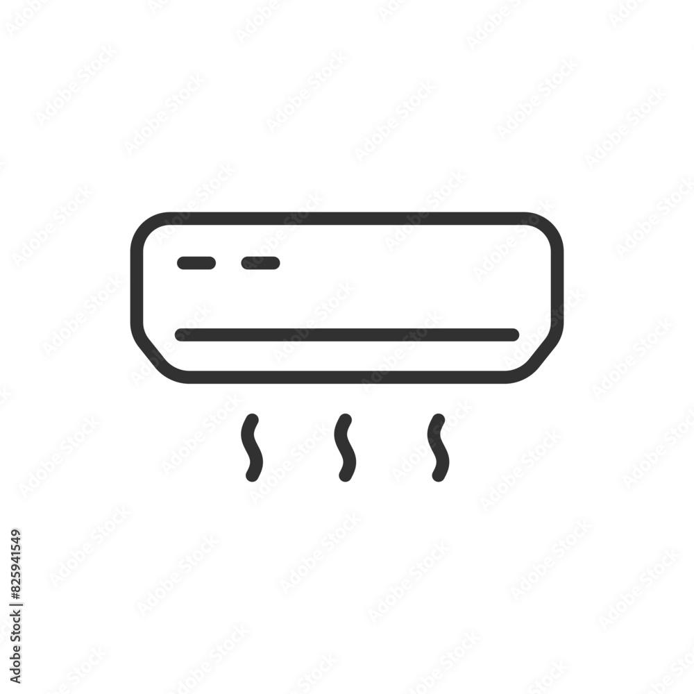 Air conditioner, linear icon. Line with editable stroke Air conditioner, linear icon. Line with editable stroke