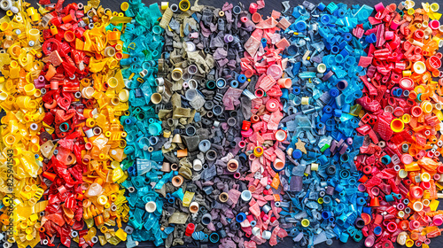 Colorful assortment of recycled craft materials