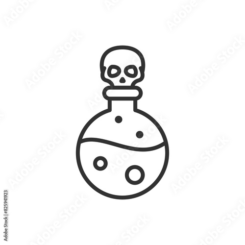 Death Potion, linear icon. Poison. Line with editable stroke photo