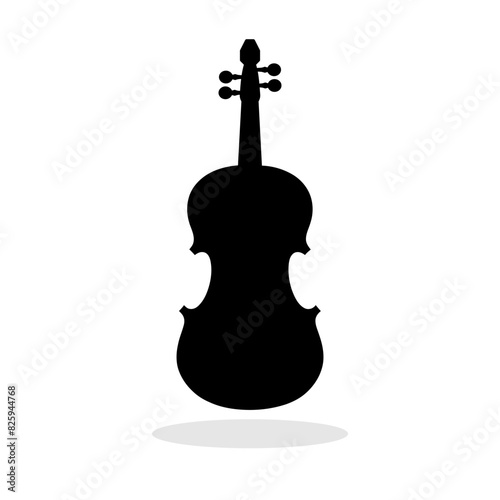 Violin icon. Black silhouette of violin. Musical instrument. Vector illustration