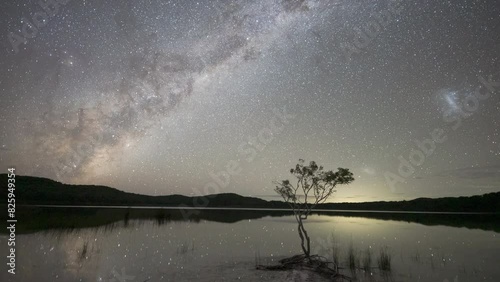 Kgari Fraser Island Lake Milky Way Timelapse photo