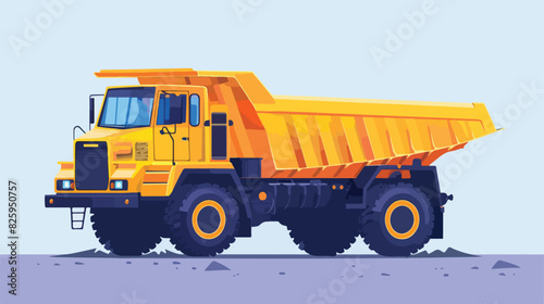 Modern dumper truck flat design illustration vector style
