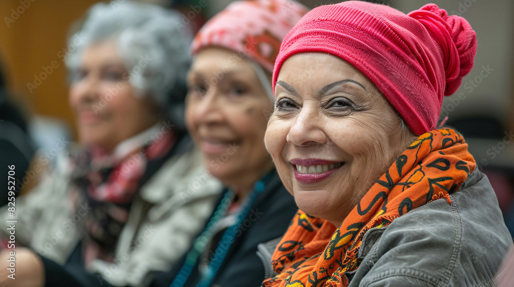 Eldery ladies in a support group Eldery ladies in a support group