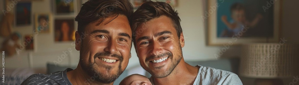 Two handsome smiling men with dark hair and blue eyes. Two handsome smiling men with dark hair and blue eyes.