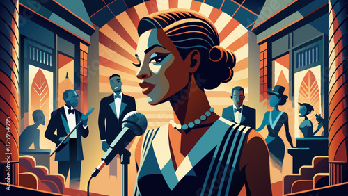 Vintage Jazz Singer Performing in Elegant 1920s Club
